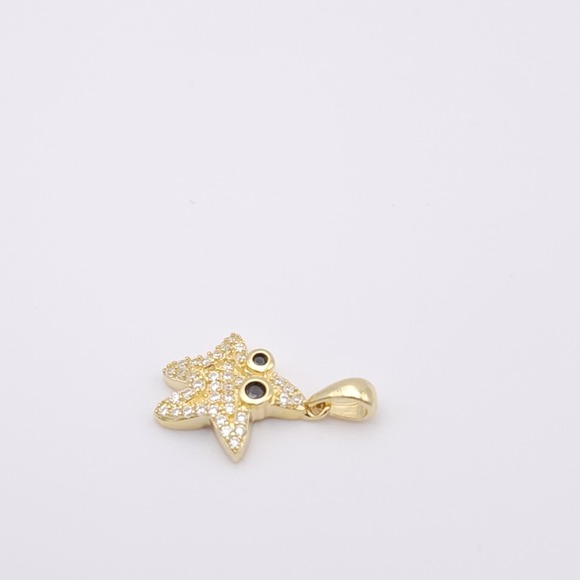 0.50 Ctw GRA Certified Moissanite Starfish Pendant Necklace – Yellow Gold Plated - Picture 9 of 14